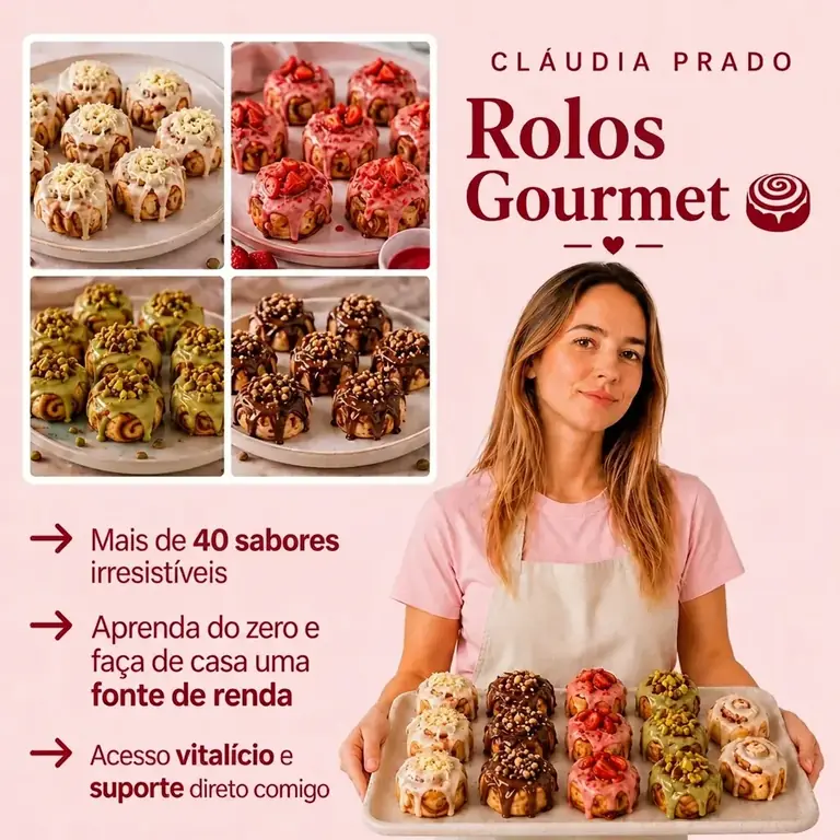 Capa da formação Rolos Gourmet de Cláudia Prado